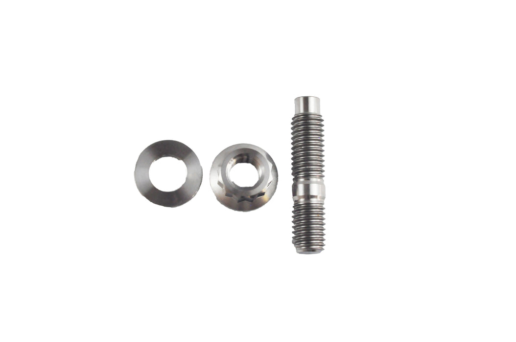 4 x M10 x 1.25 x 45mm Titanium Studs, Nuts and Washers Kit-12 Point Nut