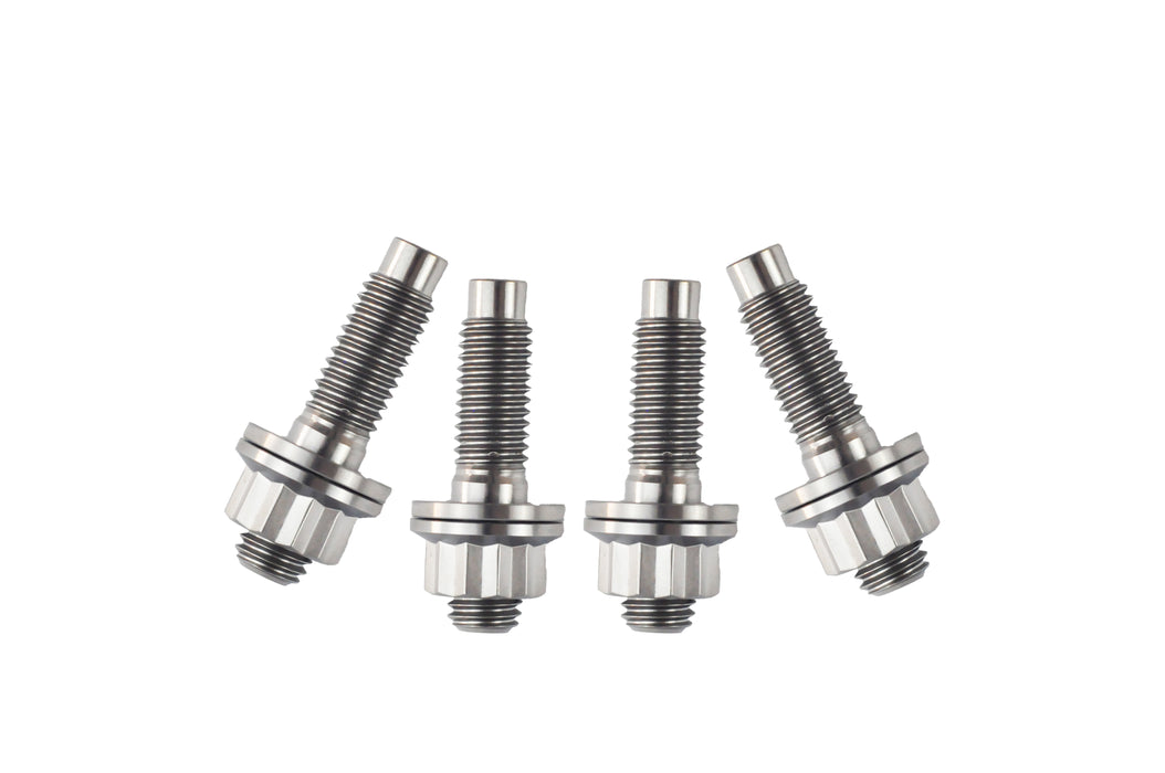 4x M10 x 1.5 x 45mm Titanium Studs, Nuts and Washers Kit-12 Point Nut