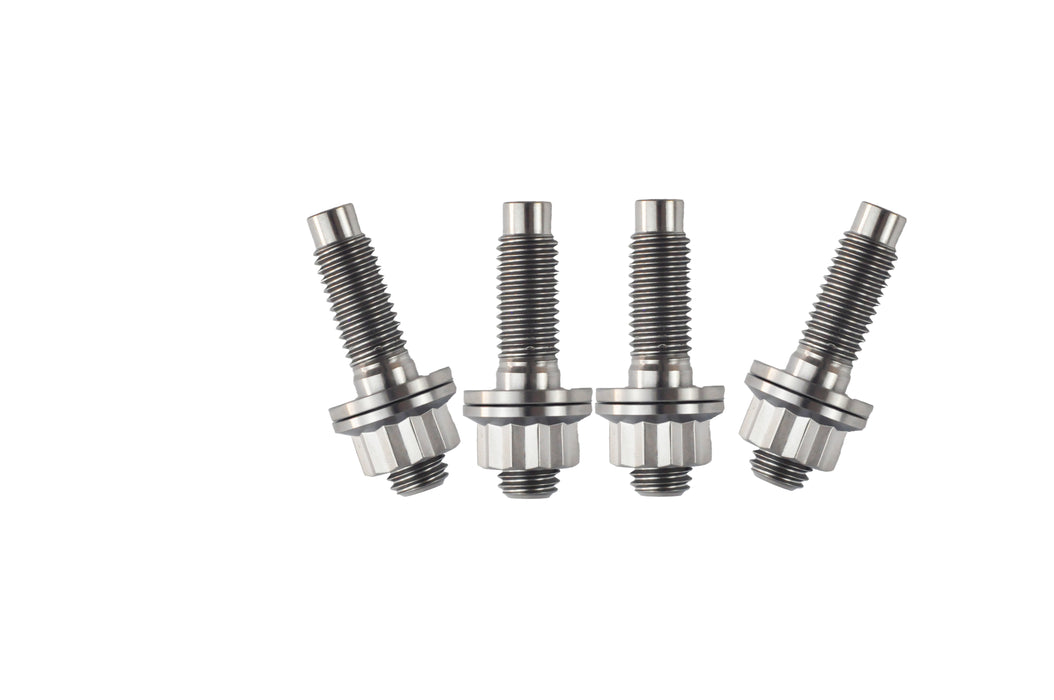 4 x M10 x 1.25 x 45mm Titanium Studs, Nuts and Washers Kit-12 Point Nut