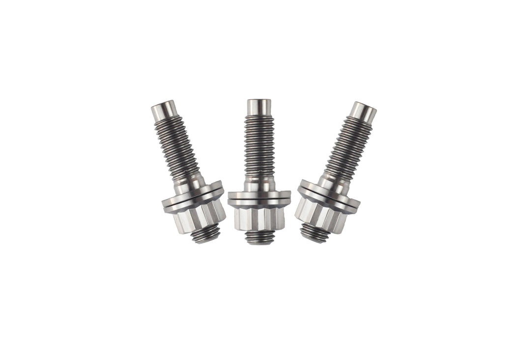 3 x M10 x 1.25 x 45mm Titanium Studs, Nuts and Washers Kit-12 Point Nut