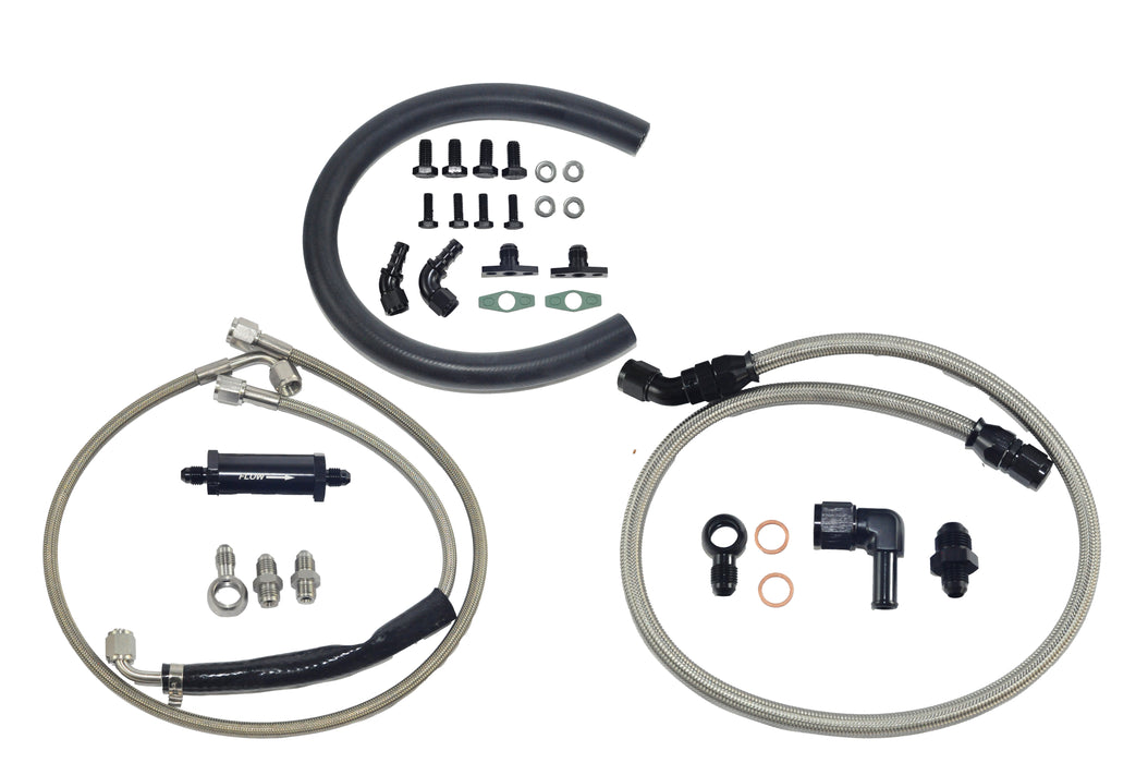 Turbo 4x4 Braided Water, Oil Feed & Drain Line Kit for Ford Falcon XR6 BA/BF/FG Barra