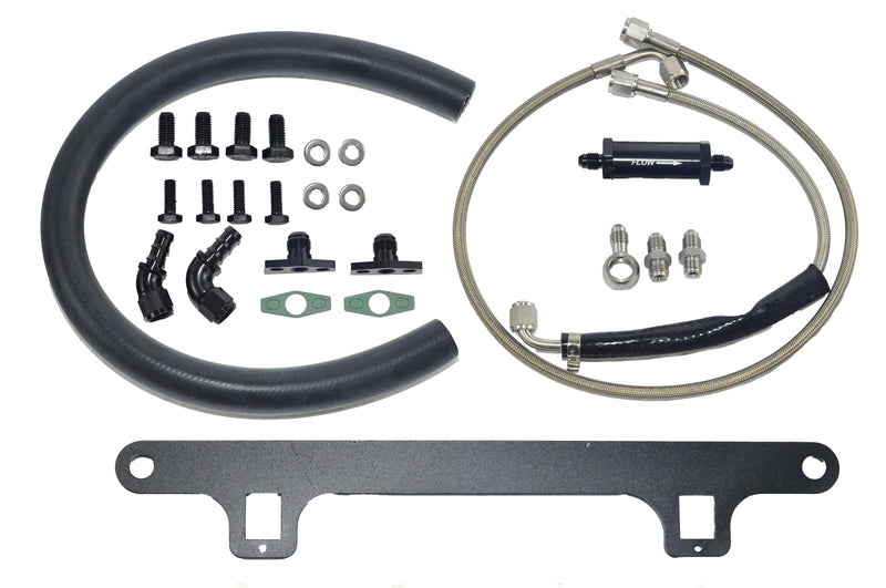 Turbo4x4 Oil Feed, Return Line & Support Kit For Ford Falcon XR6 BA/BF/FG Barra 4.0L